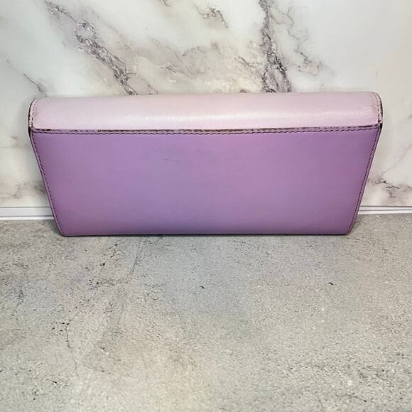 Agnes b. Lavender & Lilac Leather Long Wallet with Authenticity Card - Picture 5 of 14